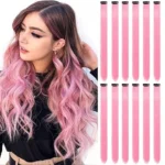 Pink Hair Extensions Clips