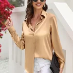 Women's Satin Silk Button Down Shirts