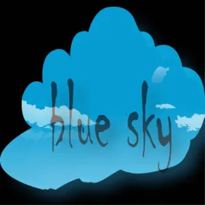 logo design blue sky black