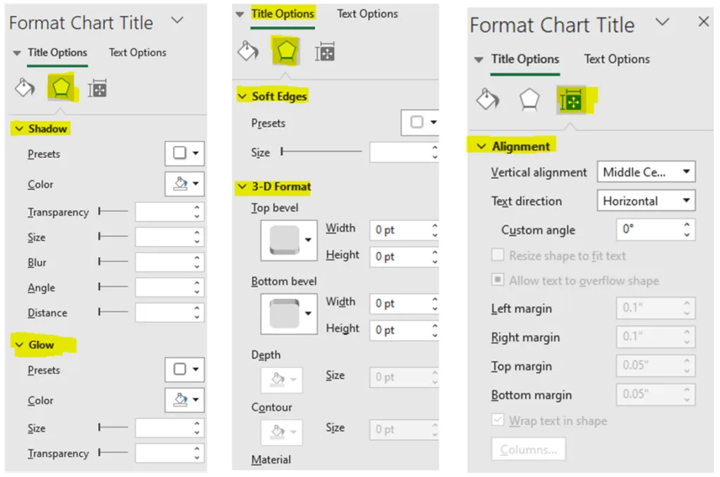 format excel chart title