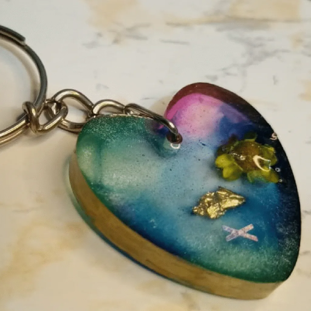 keychain heart multi