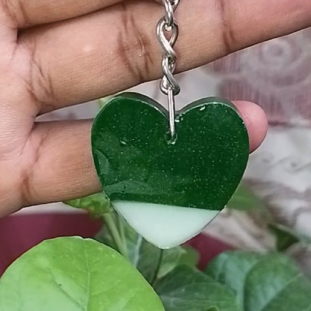 trending resin decor green heart